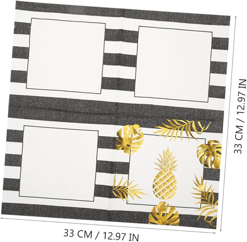 مناديل ورقية مطرزة بالذهب 40 قطعة من لب الخشب البكر لحفلات العشاء وحفلات الزفاف - Image 5